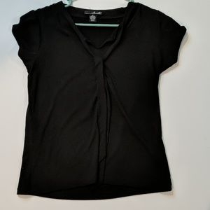 Black tee with front tie detail.